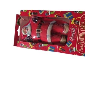 Playing Carda With Collectible COCA-COLA SANTA tin